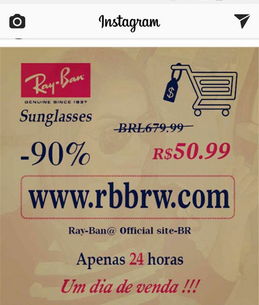 Exemplo de publicação falsa que viralizou no Instagram em 2018.